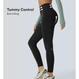 HALARA Black OneForm Seamless Flow Mid-Waist Tummy Control Butt Lifting Leggings